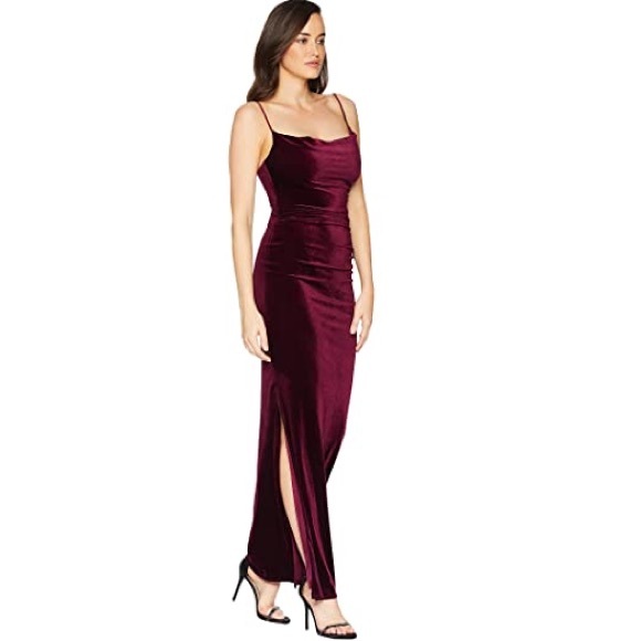 Laundry Shelli Segal Ruched Velvet Gown Slip Dress - Picture 2 of 8